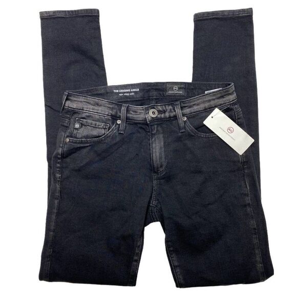 AG The Legging Super Skinny Ankle Jeans Women's 24 Faded Black Stretch Pockets
